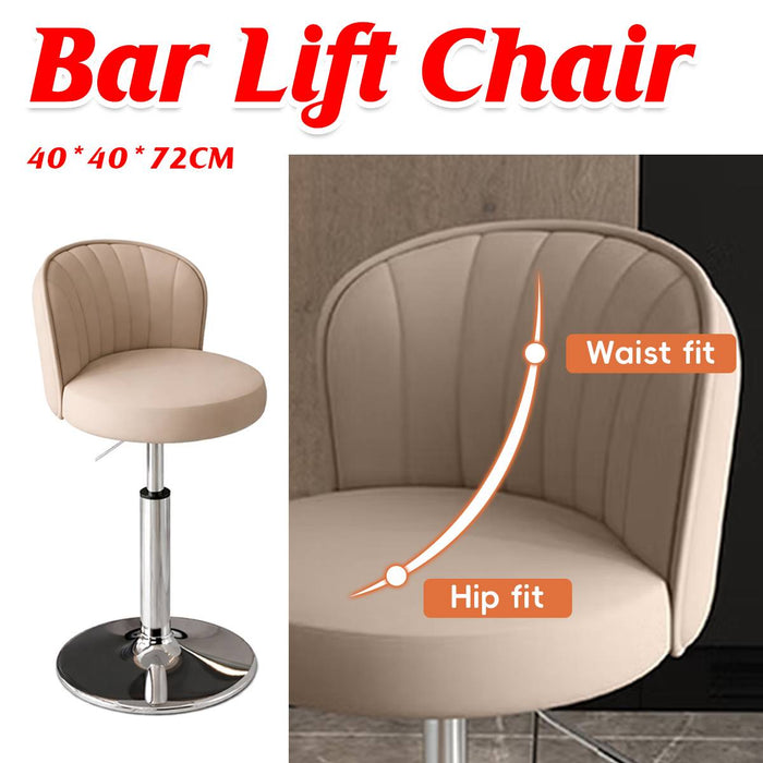 Swivel Cashier High Stool with Backrest 360 Rotation
