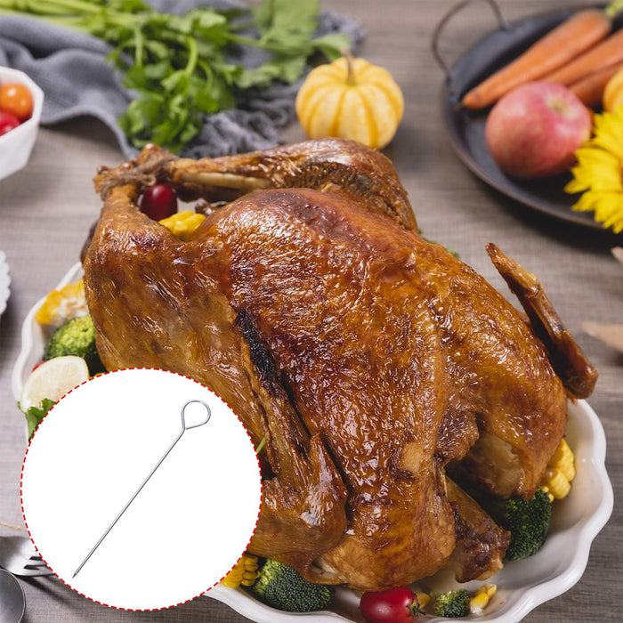 12 Pcs Metal BBQ Skewers Stainless Steel 20cm Looped Handles