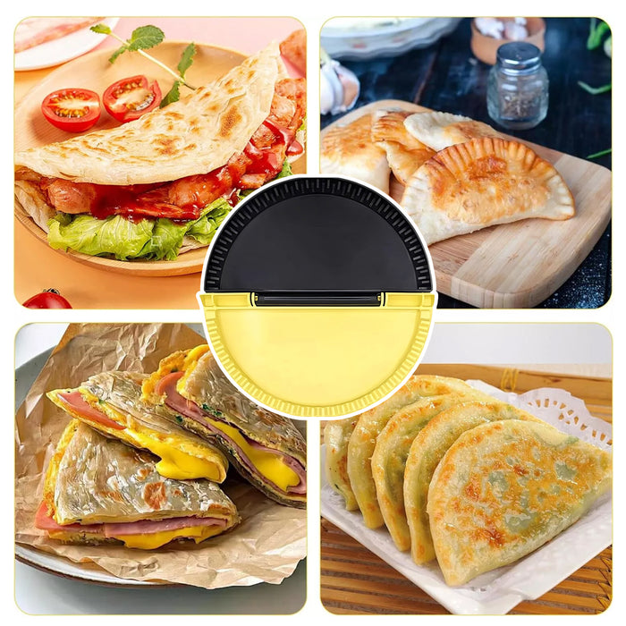 Sandwich Maker Tool Round Food Grade Plastic Yellow Black