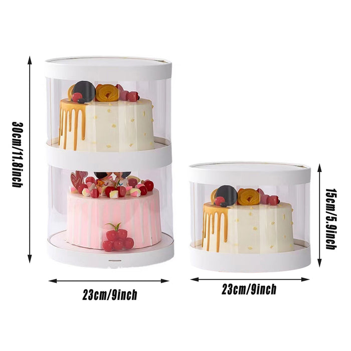 10 Pcs Transparent Round Cupcake Box Single or Double Layer