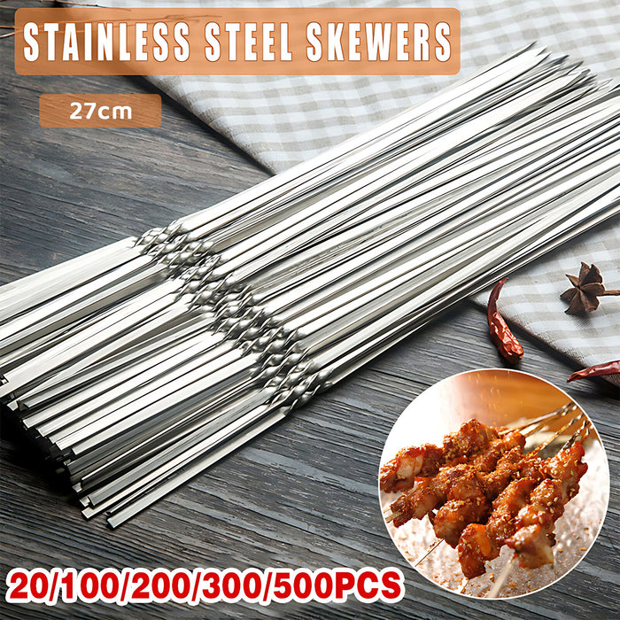 Stainless Steel Flat Skewers, 27–28cm