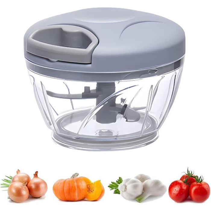 500ml Manual Food Chopper with Pull Handle and Steel Blades