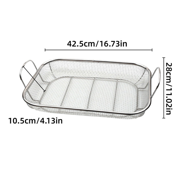 Stainless Steel Barbecue Basket Mesh Tray With Handle