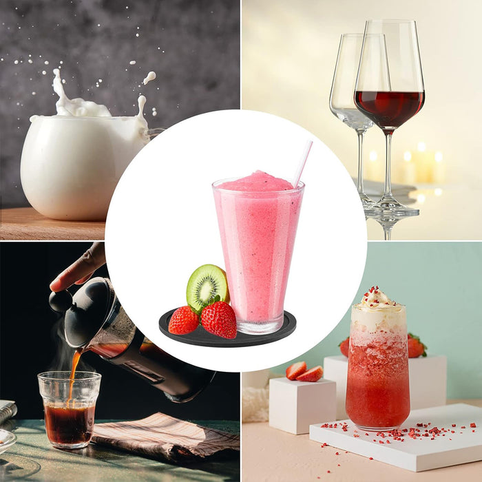 12 Pcs Silicone Coasters with Grooved Design 10cm