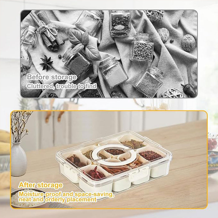 Airtight Food Grade Storage Box Multi Compartment White Clear Lid