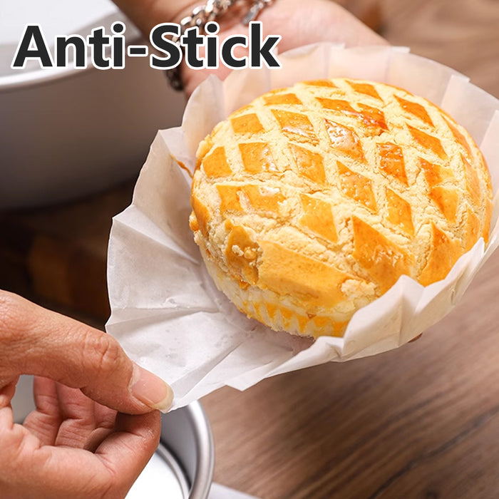 100PCS Non-stick Oil-proof Cake Paper Trays Heat-Resistant Baking Food Serving Plates