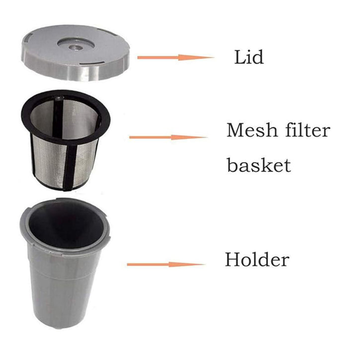 3 Pcs Reusable K Cup Coffee Filters Stainless Steel Mesh