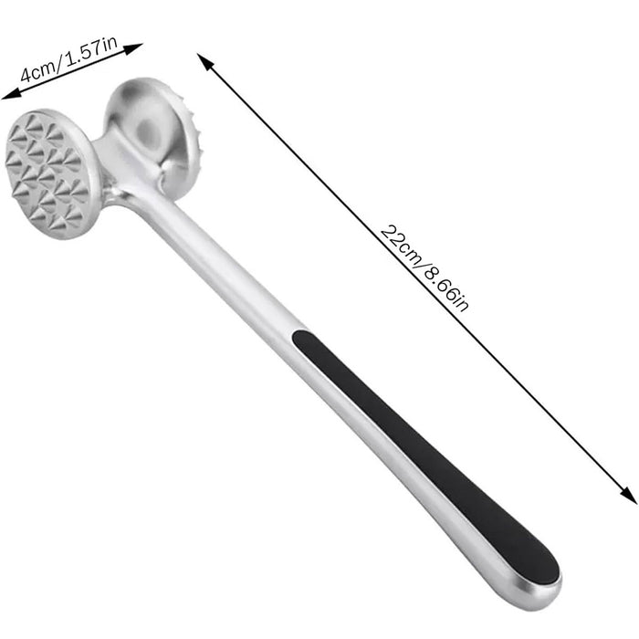 Stainless Steel Double-Sided Meat Tenderiser Hammer with Non-Slip Handle