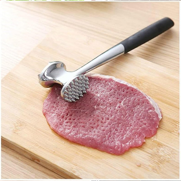 Stainless Steel Double-Sided Meat Tenderiser Hammer with Non-Slip Handle