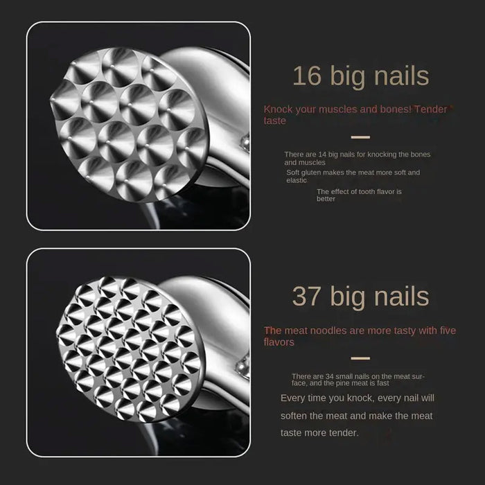 Stainless Steel Double-Sided Meat Tenderiser Hammer with Non-Slip Handle