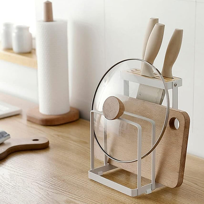 Kitchen Storage Rack Iron Bamboo Multi Slot Holder 21.4cm