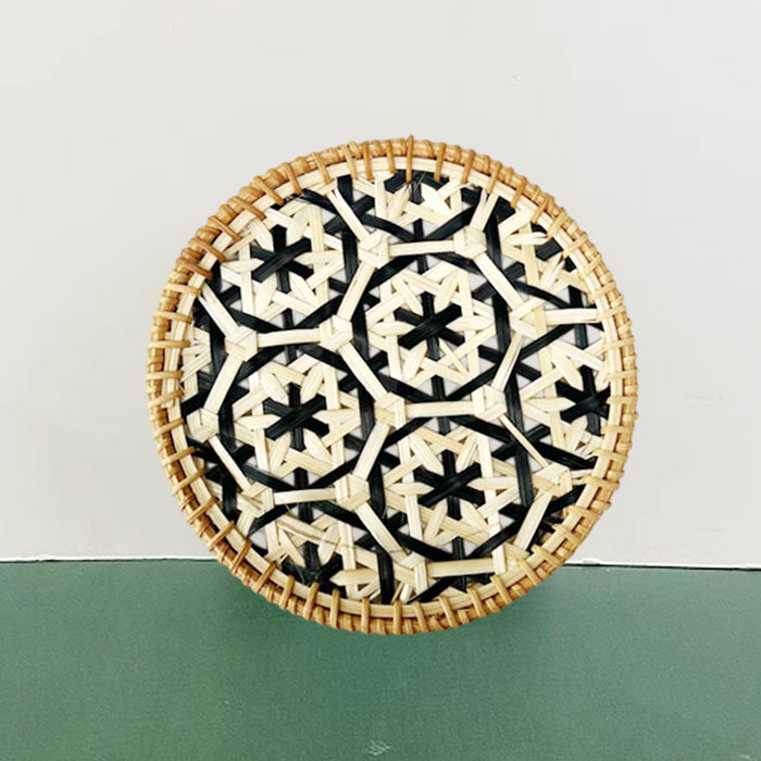 4 Pcs Bamboo Woven Cup Mats Heat Insulation 16 cm