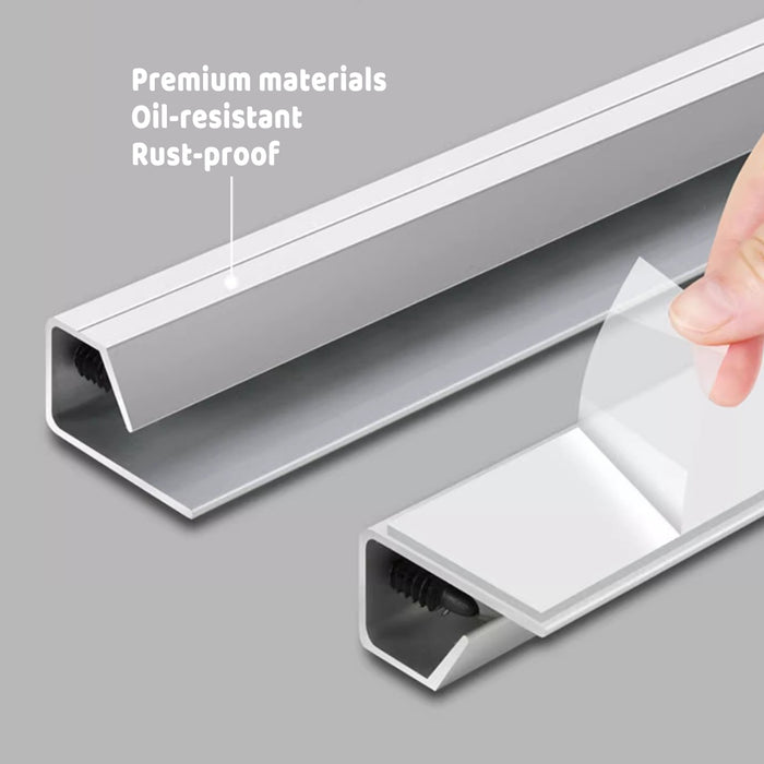 50cm Aluminum Alloy Ticket Holder with Glass Bead Rail Self-Adhesive