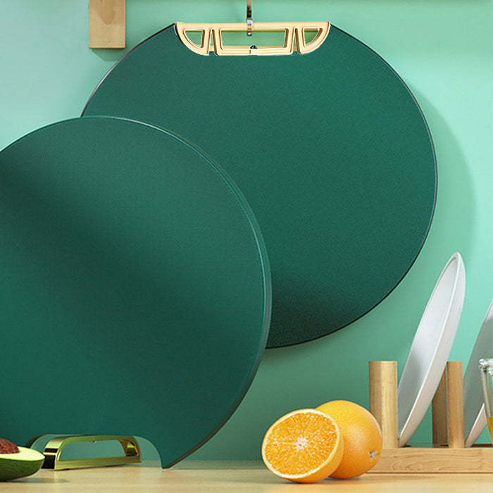 Round Plastic Chopping Board Green Anti Slip Design