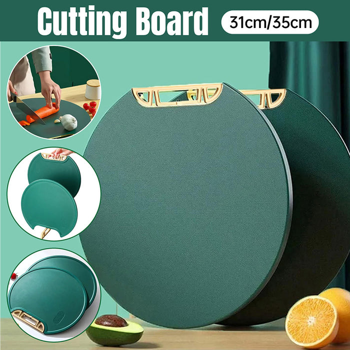 Round Plastic Chopping Board Green Anti Slip Design