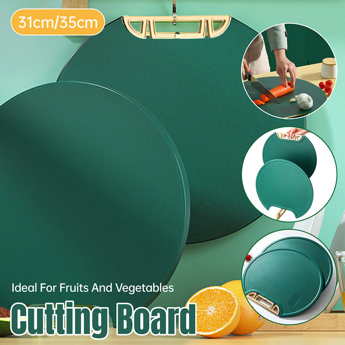 Round Plastic Chopping Board Green Anti Slip Design