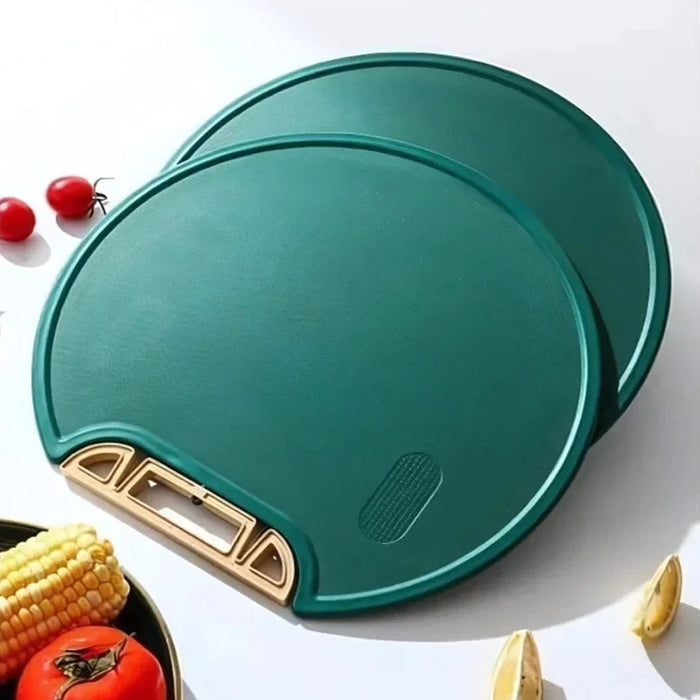 Round Plastic Chopping Board Green Anti Slip Design