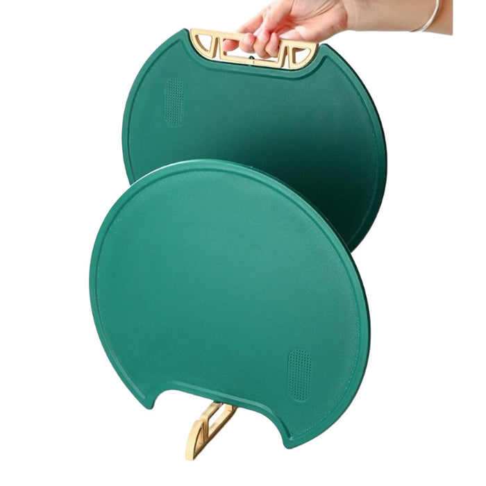 Round Plastic Chopping Board Green Anti Slip Design