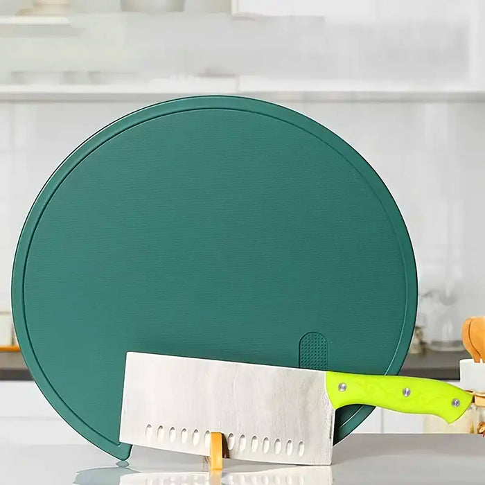 Round Plastic Chopping Board Green Anti Slip Design