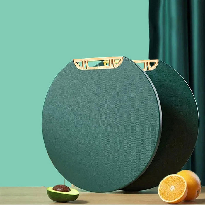 Round Plastic Chopping Board Green Anti Slip Design