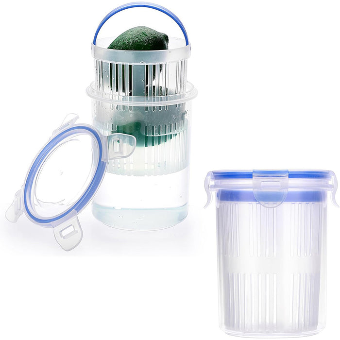 Pickle Jar with Drainage Basket and Flip-Top Airtight Lid