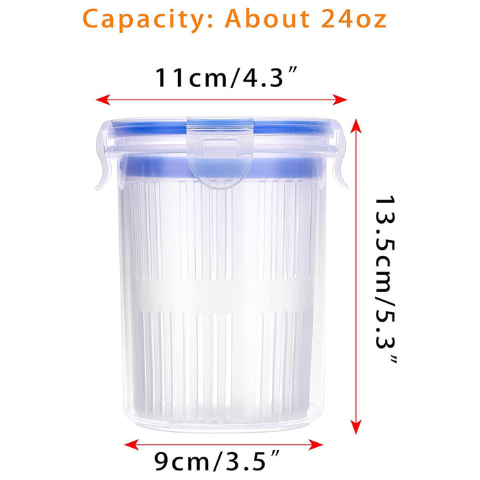 Pickle Jar with Drainage Basket and Flip-Top Airtight Lid