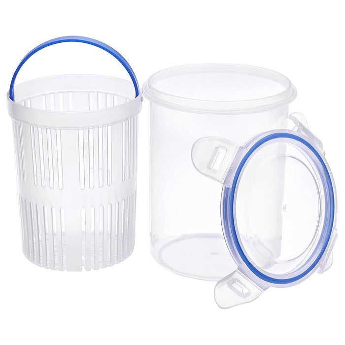 Pickle Jar with Drainage Basket and Flip-Top Airtight Lid