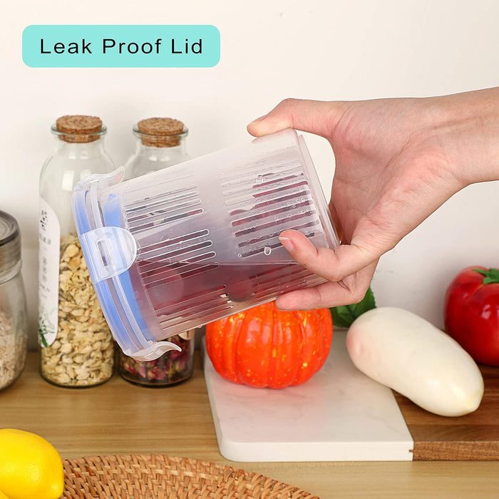 Pickle Jar with Drainage Basket and Flip-Top Airtight Lid