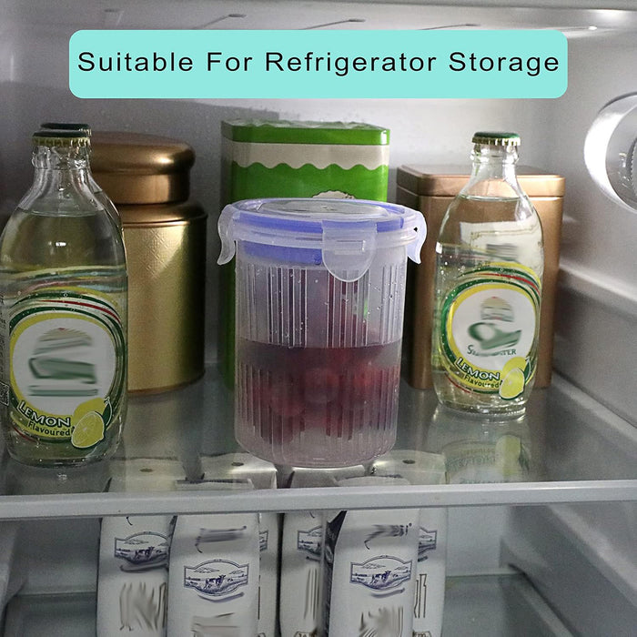 Pickle Jar with Drainage Basket and Flip-Top Airtight Lid