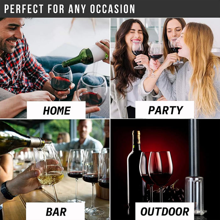 4 Pcs Wine Bottle Opener Set with Vacuum Stopper Foil Cutter