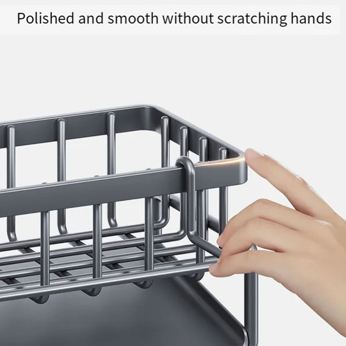 1 Piece Carbon Steel Kitchen Sink Storage Rack with Drainage