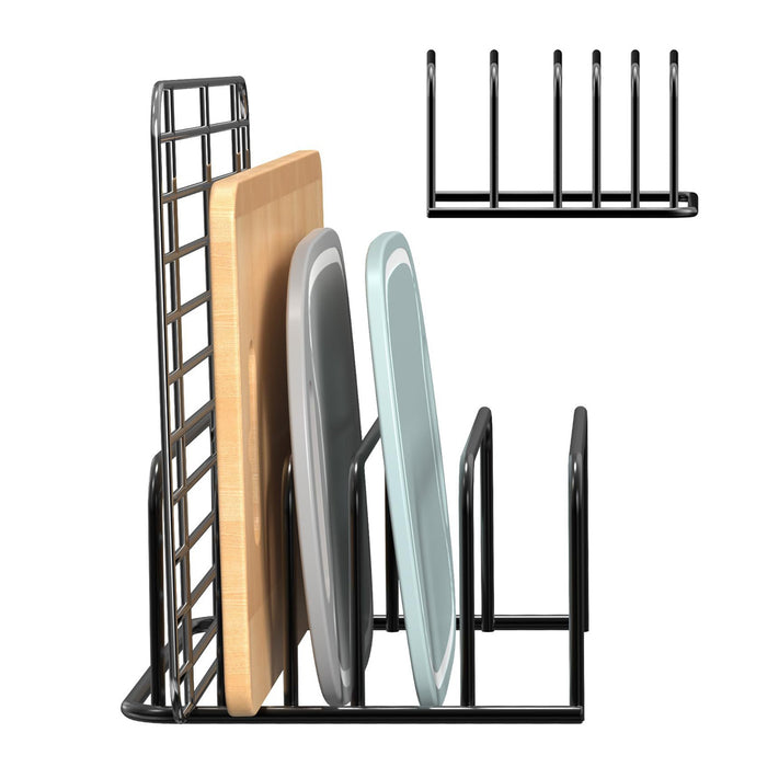 Chopping Board Rack Metal Black Space Saving 18cm