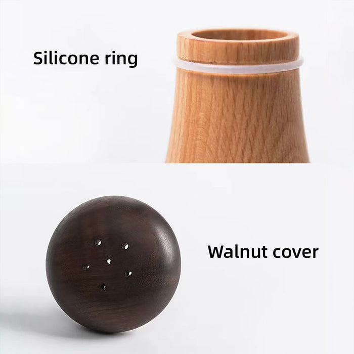 Mushroom Shaped Toothpick Holder Beech Walnut Wood
