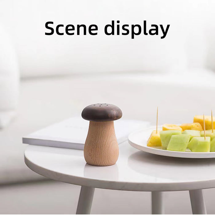 Mushroom Shaped Toothpick Holder Beech Walnut Wood