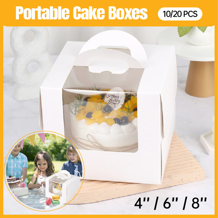 Portable Cake Box with Clear Window for Cakes and Cupcakes