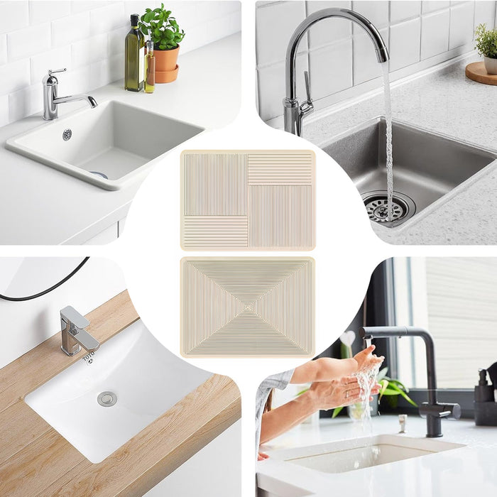 2 Pcs Kitchen Absorbent Draining Mats Heat Insulation Non-Slip 40x30cm