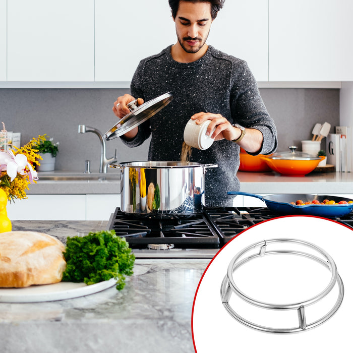 Thickened Stainless Steel Double-Layer Pot Rack Heat Resistant Kitchen Stand