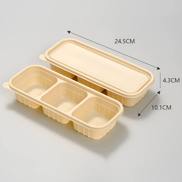 50Pcs Biodegradable Corn Starch Food Containers with Lids, 24.5x10.1x3.6cm