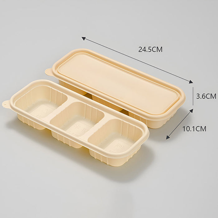 50Pcs Biodegradable Corn Starch Food Containers with Lids, 24.5x10.1x3.6cm