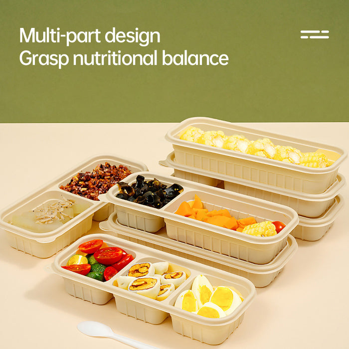 50Pcs Biodegradable Corn Starch Food Containers with Lids, 24.5x10.1x3.6cm