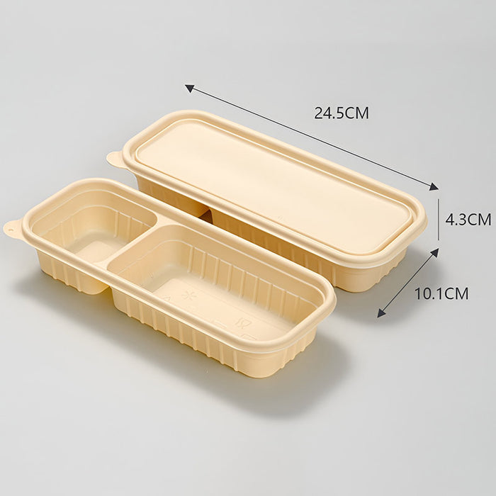 50Pcs Biodegradable Corn Starch Food Containers with Lids, 24.5x10.1x3.6cm