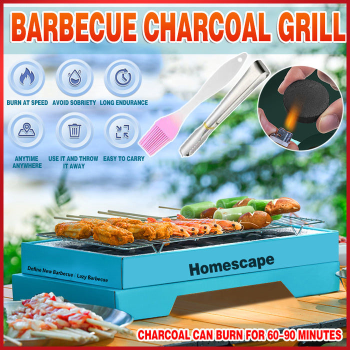 Large Disposable BBQ Grill With Stand For Outdoor Cooking