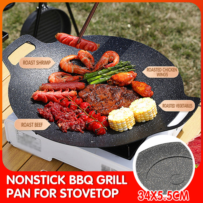 Korean Nonstick BBQ Grill Pan for Stovetop Barbecue Portable Hot Plate Outdoor