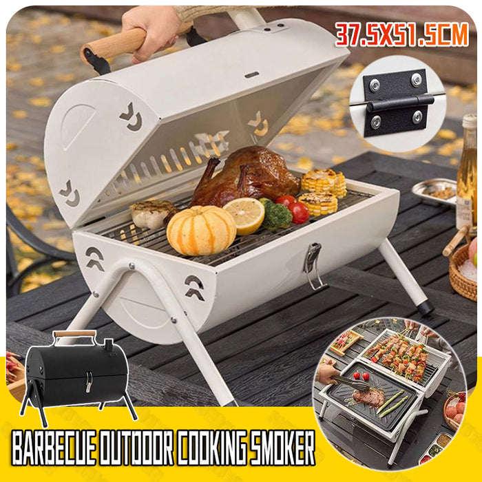 Portable Charcoal BBQ Grill with Foldable Legs and Dual Air Vents