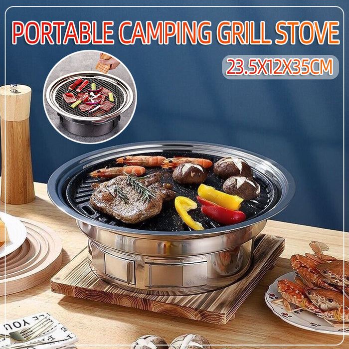 Portable Charcoal BBQ Grill Stainless Steel Medium