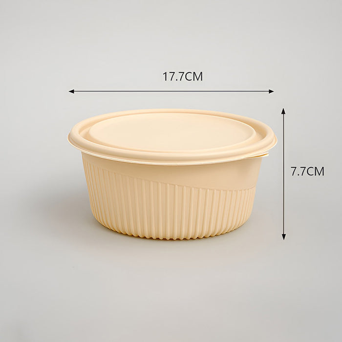 50 Pcs Biodegradable Corn Starch Lunch Boxes Round Takeaway Containers with Lids