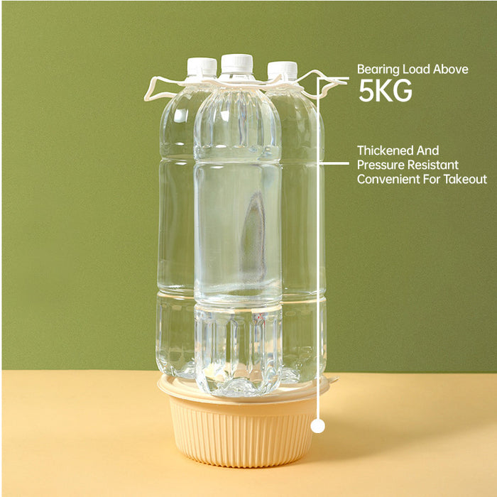 50 Pcs Biodegradable Corn Starch Lunch Boxes Round Takeaway Containers with Lids