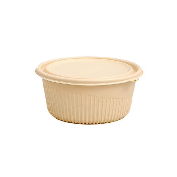 50 Pcs Biodegradable Corn Starch Lunch Boxes Round Takeaway Containers with Lids