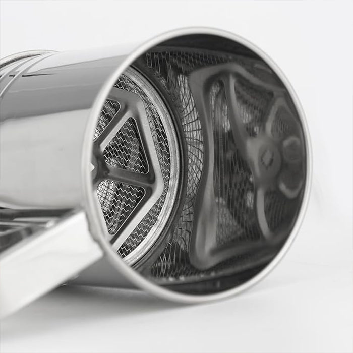 Stainless Steel Handheld Flour Sifter with Double-Layer Mesh for Baking