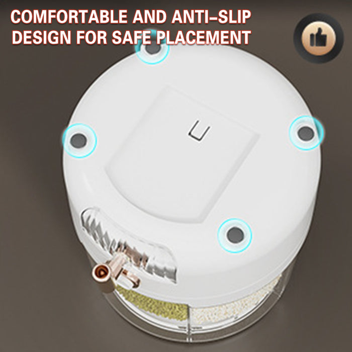 Rotating Rice Storage Container with Button Dispenser